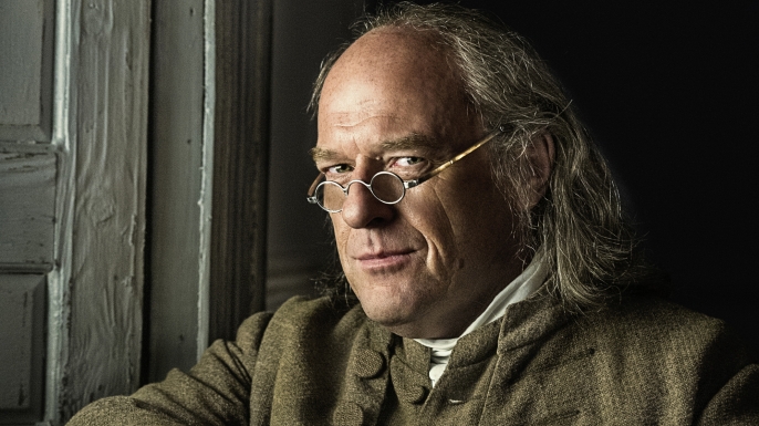 Image of Dean Norris portraying Benjamin Franklin