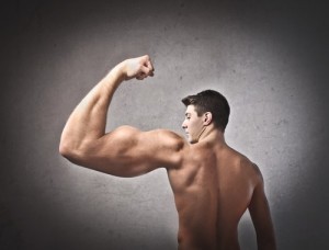 Image of man with exaggerated muscles
