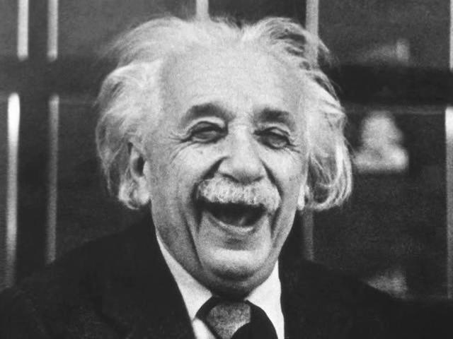 Image of Albert Einstein laughing