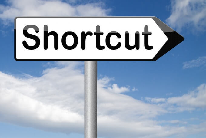 Image of a "shortcut" sign