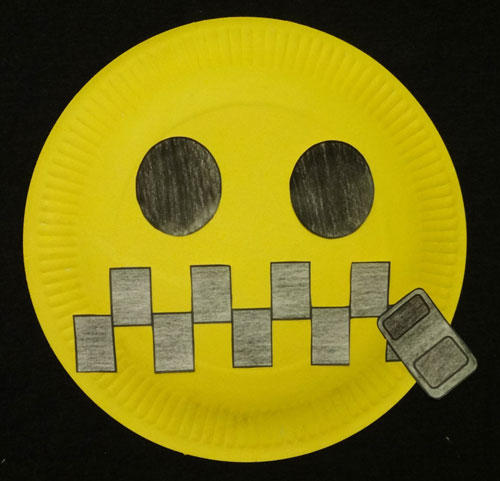 Image of a smiley face zippered