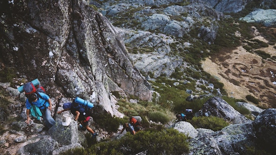 Image of a team of mountain climbers