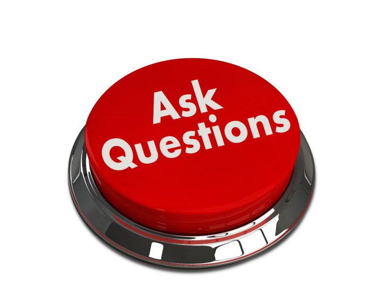 Image of an "ask questions" button