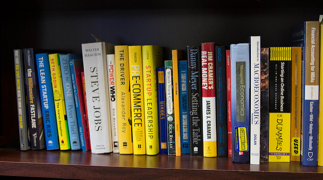 image of books on a shelf