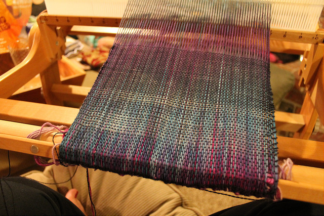 Image of tapestry on a loom