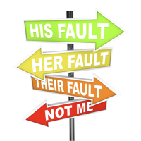 Image of road signs of blame