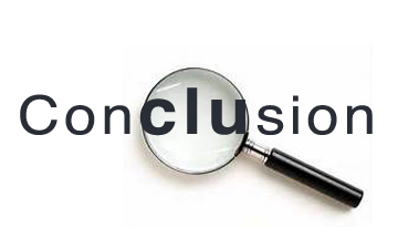 Image of a magnifying glass over the word "conclusion"