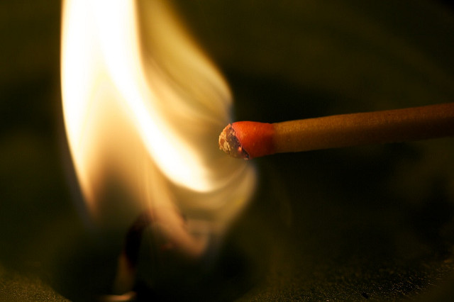 Image of a lit match