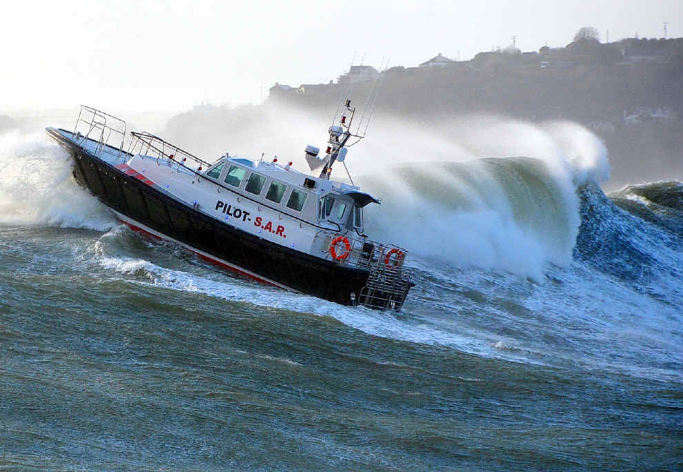 Image of a boat in rough waters