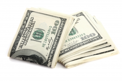 Image of folded hundred dollar bills