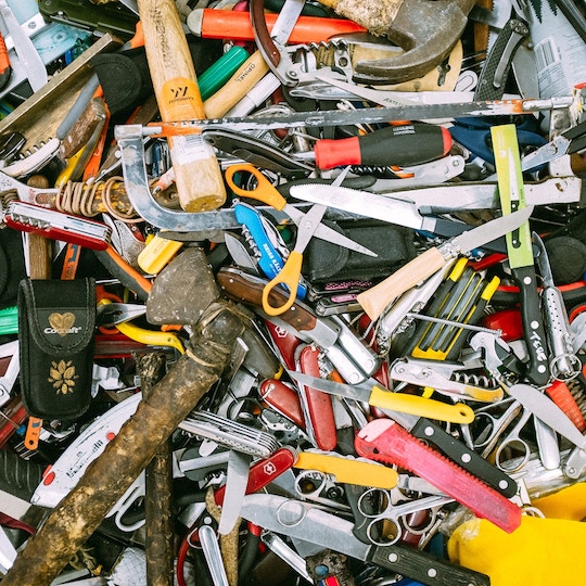 Image of a messy drawer