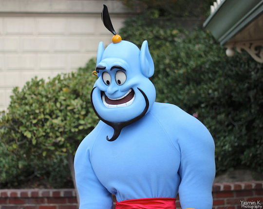 Image of person in blue genie costume