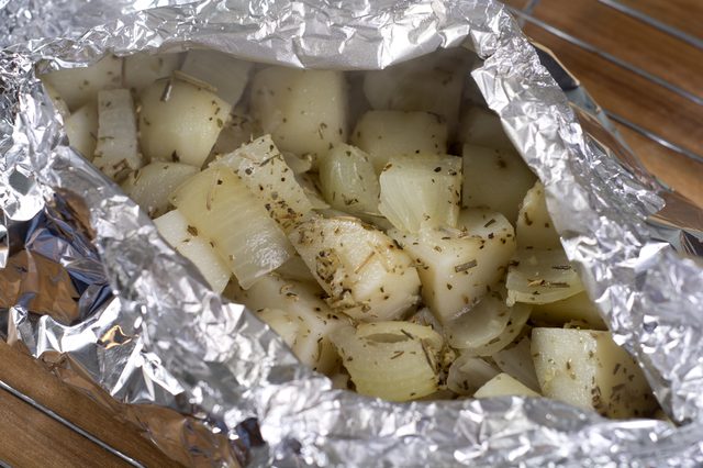 Image of baked potato in foil